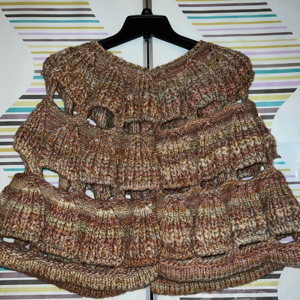 Hand knitted heavy cape/shawl